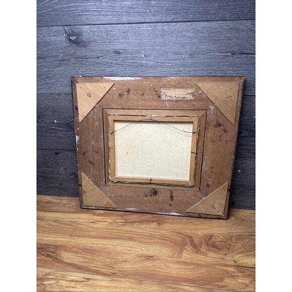 Vintage Seascape Oil Painting on Canvas Signed Zizza Framed Nautical Art 18.5x17 - Picture 8 of 10